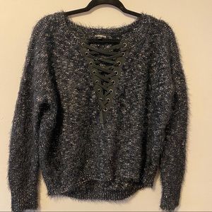 Express Lace Up Sweater